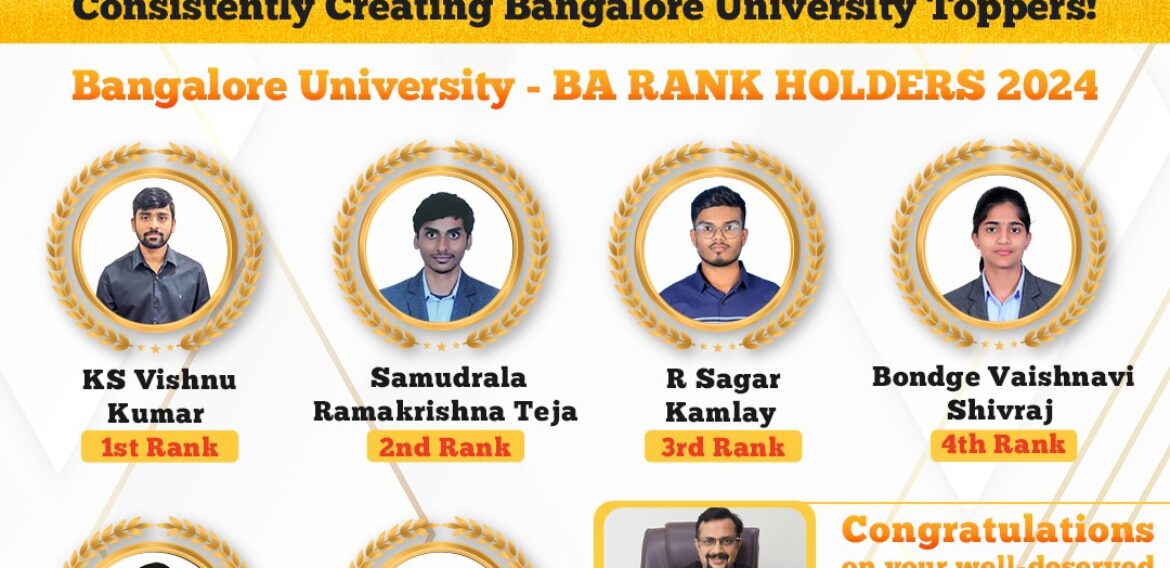 🏆 Universal’s Winning Streak Continues: Celebrating Our 2024 Bangalore University Rank Holders!