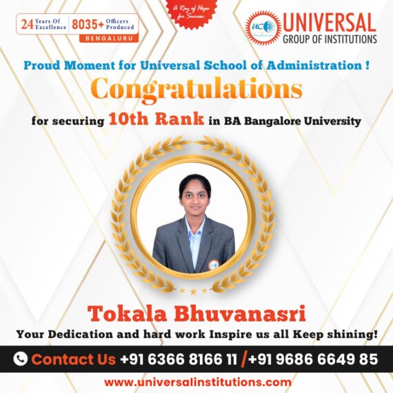 🎉 From Consistent Learner to University Rank Holder: Bhuvanasri’s Journey with Universal School of Administration